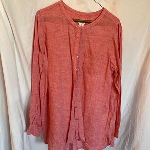 SIGRID OLSEN LINEN TUNIC. CORAL COLOR